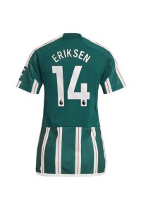 Fotbalové Dres Manchester United Christian Eriksen #14 Dámské Venkovní Oblečení 2023-24 Krátký Rukáv